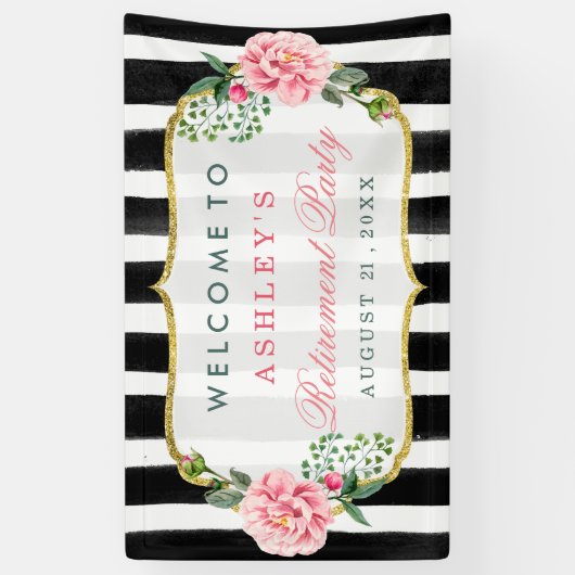 Rente - Feiern Romantische Blumenstreifen Banner (Vertikal)
