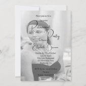 Rente Foto Schwarz und Weiß Elegant Chic Einladung (Rückseite)