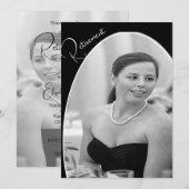 Rente Foto Schwarz und Weiß Elegant Chic Einladung (Vorne/Hinten)