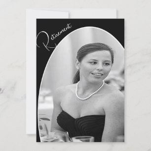 Rente Foto Schwarz und Weiß Elegant Chic Einladung