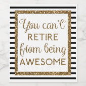 Rente für gestreifte schwarze Glitzer Weinetikett (Einzelnes Label)