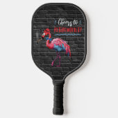 Rente für Männer - Klapper Pink Flamingo Hat Cigar Pickleball Schläger (Rückseite)