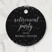 Rente Gastgeschenk Tag Elegantes Silber, Schwarz Geschenkanhänger (Rückseite)