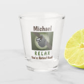 Rente glücklich Niedlich Funny Lazy Sloth Schnapsglas (Vorderseite)