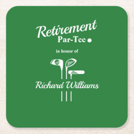 Rente Golf Clubs Themed Par T-Shirt Grün Weiß Rechteckiger Pappuntersetzer