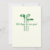 Rente Golf Clubs Themenpar T-Shirt Einladung (Rückseite)