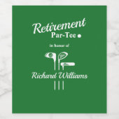 Rente Golf Clubs Themenpar T-Shirt Weinetikett (Einzelnes Label)