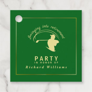 Rente Golf Party Classic Green Golden Player Geschenkanhänger