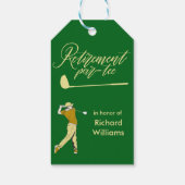 Rente Golf Party Classic Green Golden Player Geschenkanhänger (Rückseite)