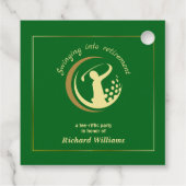 Rente Golf Party Classic Green Golden Player Geschenkanhänger (Rückseite)