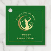 Rente Golf Party Classic Green Golden Player Geschenkanhänger (Vorderseite)