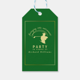 Rente Golf Party Classic Green Golden Player Geschenkanhänger