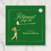 Rente Golf Party Classic Green Golden Player Geschenkanhänger (Rückseite)