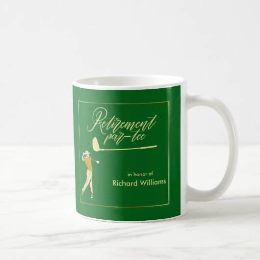 Rente Golf Party Classic Green Golden Player Kaffeetasse (Rechts)