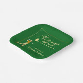 Rente Golf Party Classic Green Golden Player Pappteller (Gewinkelt)