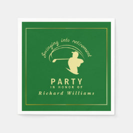 Rente Golf Party Classic Green Golden Player Serviette