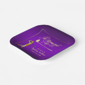 Rente Golf Party Klassisches Lila Goldenes Weibche Pappteller (Gewinkelt)