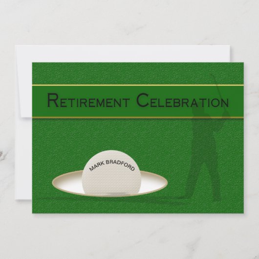 Rente - Golfer - Golf Ball Einladung (Vorderseite)