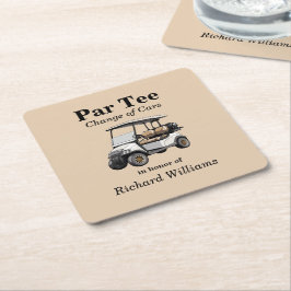 Rente Grau Golf Cart Par T-Shirt Themed Rechteckiger Pappuntersetzer