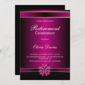 Rente in Schwarz und Rosa Einladung (Vorne/Hinten)