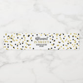 Rente ist süß Black Gold Confetti Wasserflaschenetikett (Einzelnes Label)