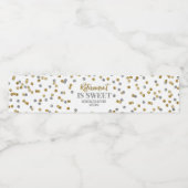 Rente ist Sweet Gold Silver Confetti Wasserflaschenetikett (Einzelnes Label)