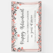 Rente Jährliche Rose Gold Blush Bloral Banner (Vertikal)