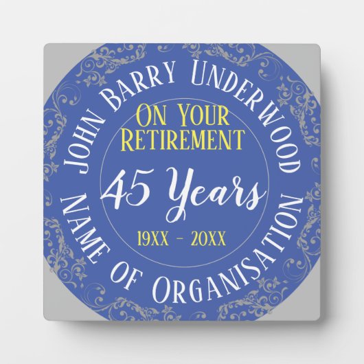 Rente & Long Service Award Fotoplatte (Vorderseite)