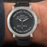 Rente oder Long Service Award Watch Armbanduhr<br><div class="desc">Eine Uhr zum Gedenken an ein Ruhestand oder einen langfristigen Dienst. Personalisieren Sie die Angabe von Name,  Firma oder Organisation und Datum. Einzigartiges Medaillon einer besonderen Errungenschaft. Ruhestand oder Armbanduhr für den Langzeitdienst.</div>