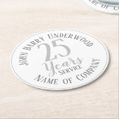 Rente oder Party für den langfristigen Dienst Runder Pappuntersetzer (Angewinkelt)