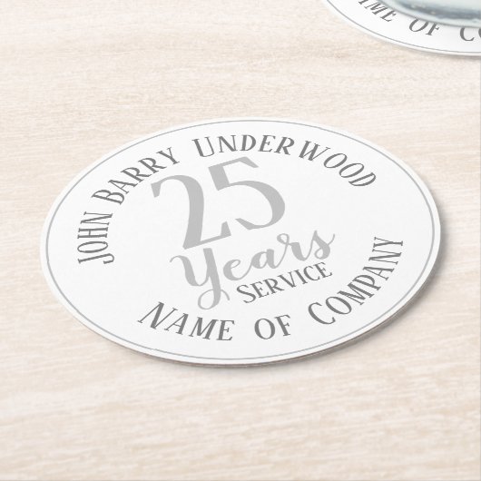 Rente oder Party für den langfristigen Dienst Runder Pappuntersetzer (Angewinkelt)