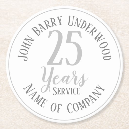 Rente oder Party für den langfristigen Dienst Runder Pappuntersetzer (Vorderseite)