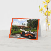 Rente - Orange Golf Cart Neues Set von Rädern Karte (Gelbe Blume)