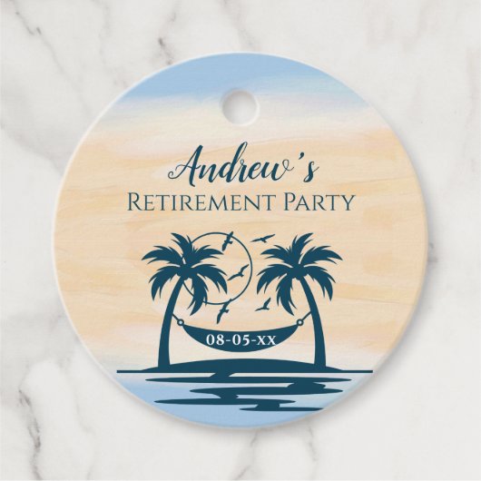 Rente Party Beach Palm Trees Geschenkanhänger (Vorderseite)