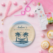 Rente Party Beach Palm Trees Pappteller (Party)