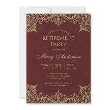 Rente Party Burgundy Gold Vintages Elegantes