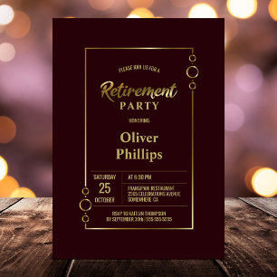 Rente Party Burgundy mit Gold Frame Party Einladung