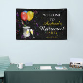 Rente Party Celebration Black Welcome Banner (Messeveranstaltung)