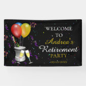 Rente Party Celebration Black Welcome Banner (Horizontal)