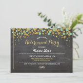Rente Party Chalk Mint Gold Dotty Einladung (Stehend Vorderseite)