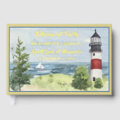 Rente Party Coastal Lighthouse Gold Foil Gästebuch (Vorderseite)