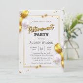 Rente Party Einladung Gold Luxus (Stehend Vorderseite)