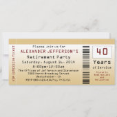 Rente Party Einladung Goldtone Ticket (Vorderseite)