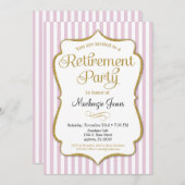 Rente Party Einladung Rosa Gold Elegante Lady (Vorne/Hinten)