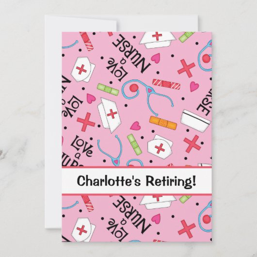 Rente Party Feier Rosa Einladung (Vorderseite)