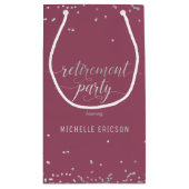 Rente Party Geschenktasche Elegantes Silber, Rosa Kleine Geschenktüte (Rückseite)