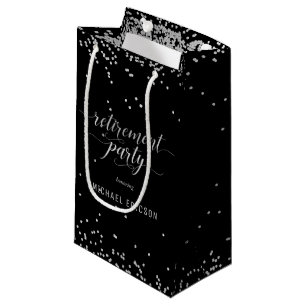 Rente Party Geschenktasche Elegantes Silber, Schwa Kleine Geschenktüte