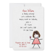 Rente Party Girl mit Weinglas