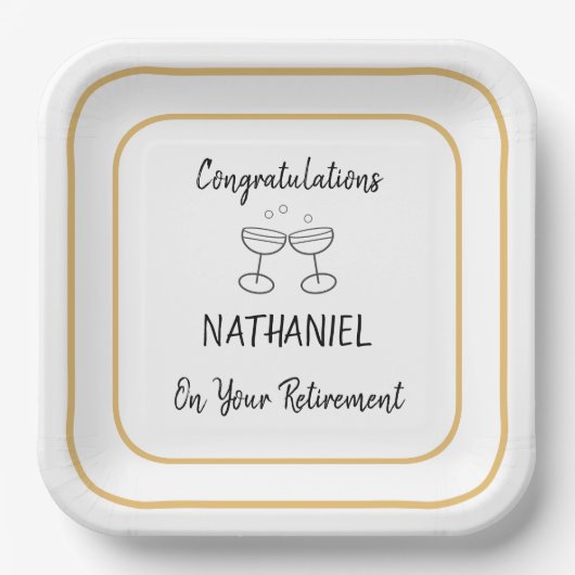 Rente Party Glückwünsche Custom Square Pappteller (Vorderseite)
