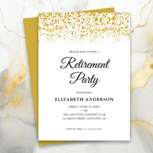 Rente Party Gold Glitzer Confetti Einladung